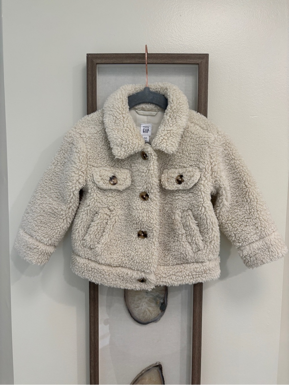 GAP Kids Cream Teddy Sherpa Jacket - 12-18 months - toddler